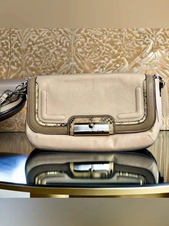 COACH Kristin Ivory Snake Trim Mini Bag - Picture 4 of 8